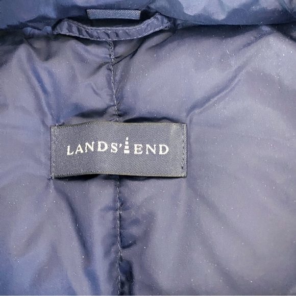 Lands’ End Navy Down Puffer Vest Size L - Picture 5 of 7